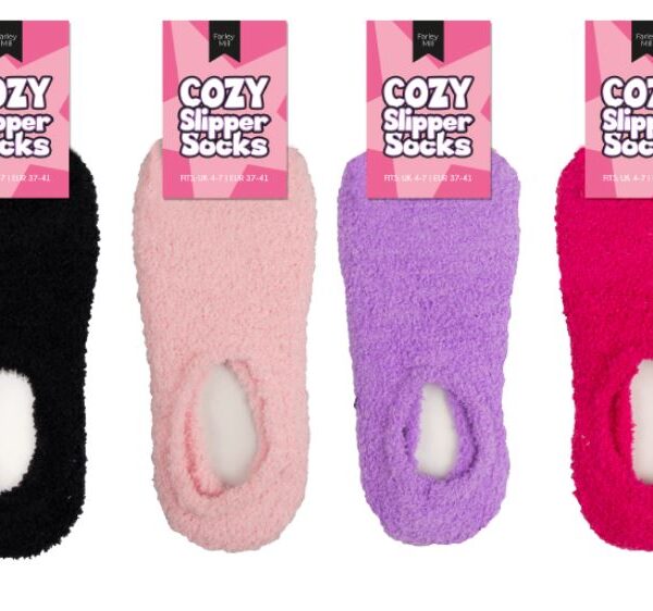 LADIES SLIPPER SOCKS IN ASSORTED COLOURS