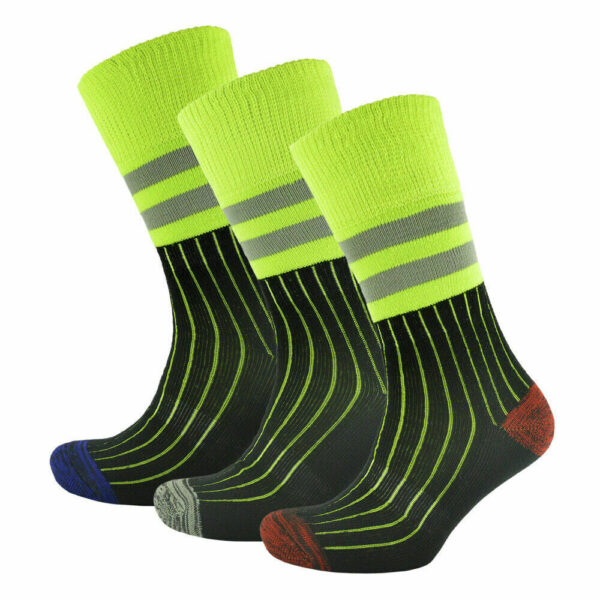MENS 3 PACK HIGH VIZ SOCKS