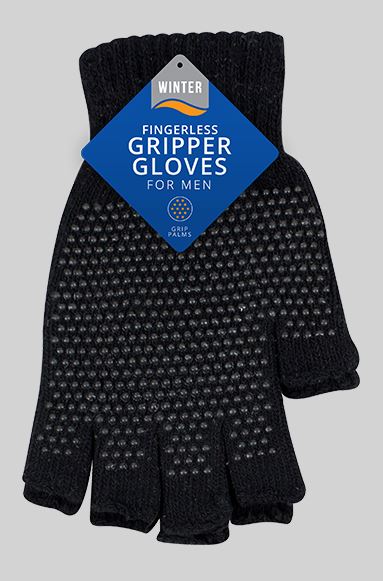 MENS FINGERLESS GRIPPER GLOVES