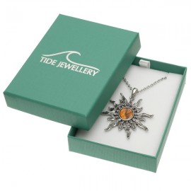 ORANGE PAUA SHELL SUNBURST PENDANT