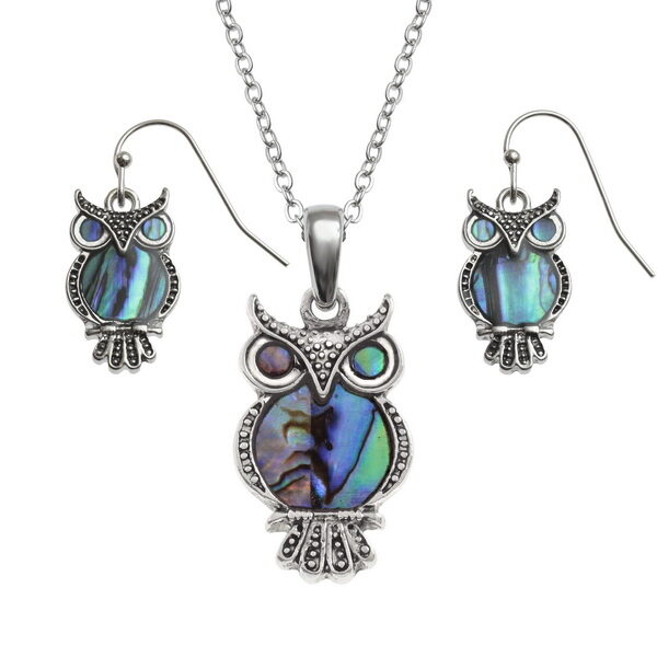 OWL DESIGN PENDANT & MATCHING EARRING SET