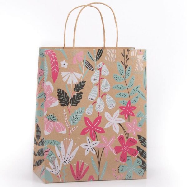 ECO FLORAL KRAFT GIFT BAG