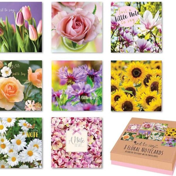 8 FLORAL NOTE CARDS