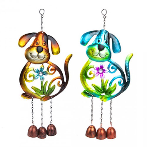 METAL DOG GARDEN WIND CHIME